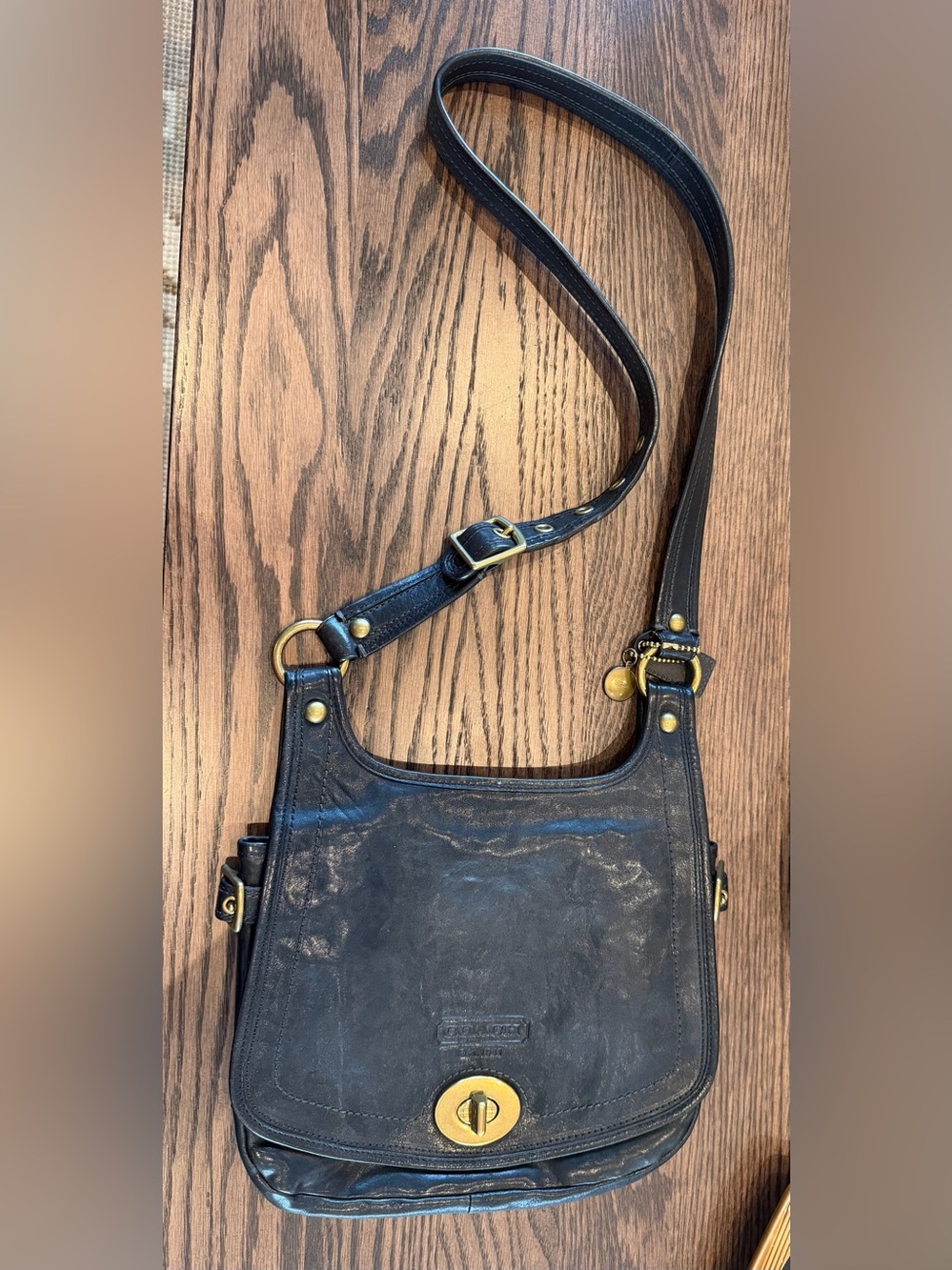 Vintage Coach Legacy Saddle Bag in Black